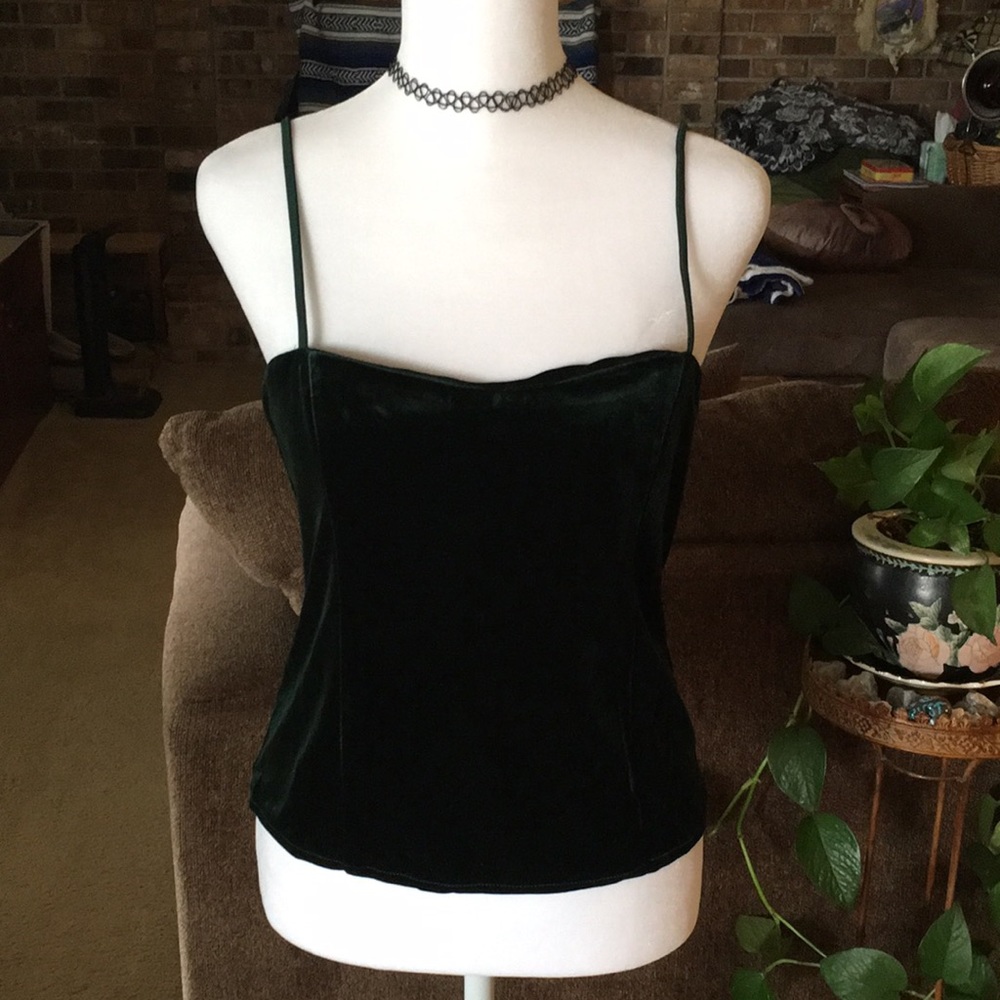 Suede green tank top